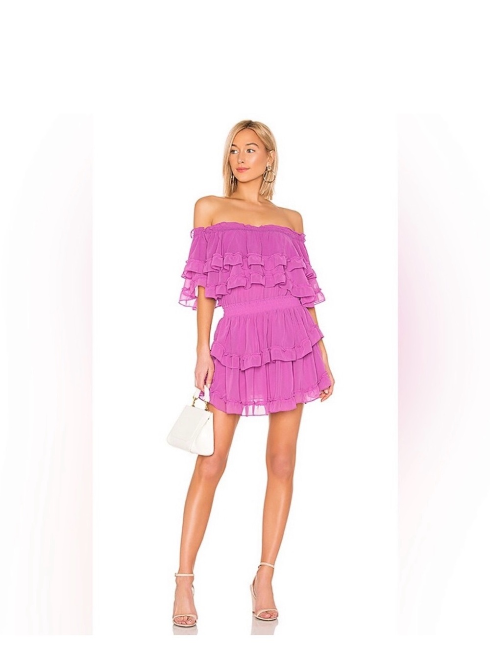 Misa Los Angeles Purple Ruffle Mini Dress Like New